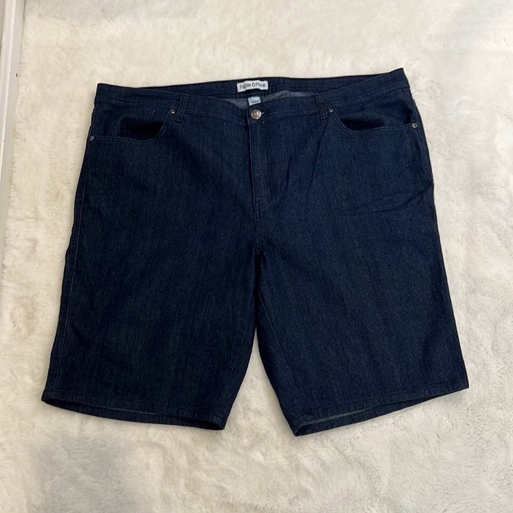 Purple & More denim jean shorts size 22W Bermuda length 10.5” inseam